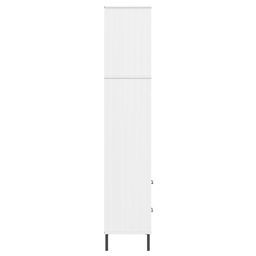 Knygų spinta su 2 stalčiais, balta, 60x35x180cm, mediena, OSLO