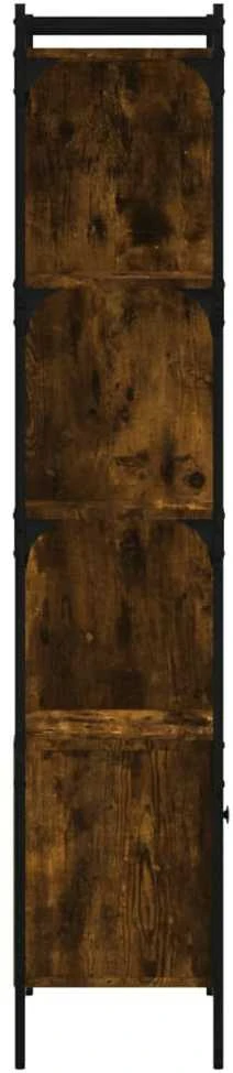 Knygų spinta su durelėmis, dūminė, 44,5x30x154,5cm, mediena