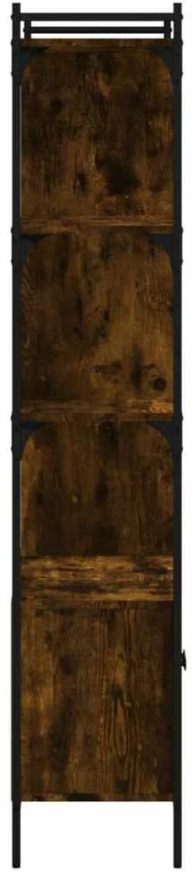 Knygų spinta su durelėmis, dūminė, 76,5x30x154,5cm, mediena