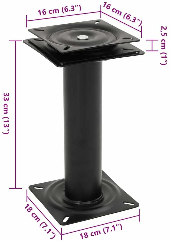 Koja valties sėdynei su 360° pasukimo mechanizmu, plienas