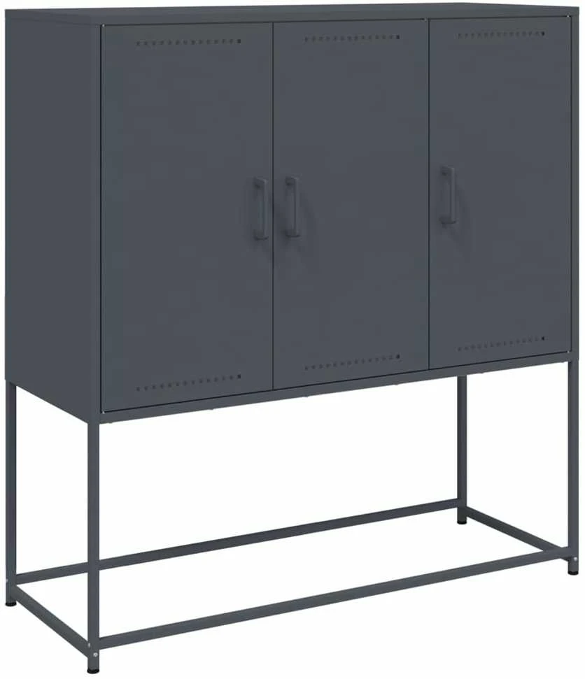 Komoda, antracito spalvos, 100,5x39x107cm, plienas