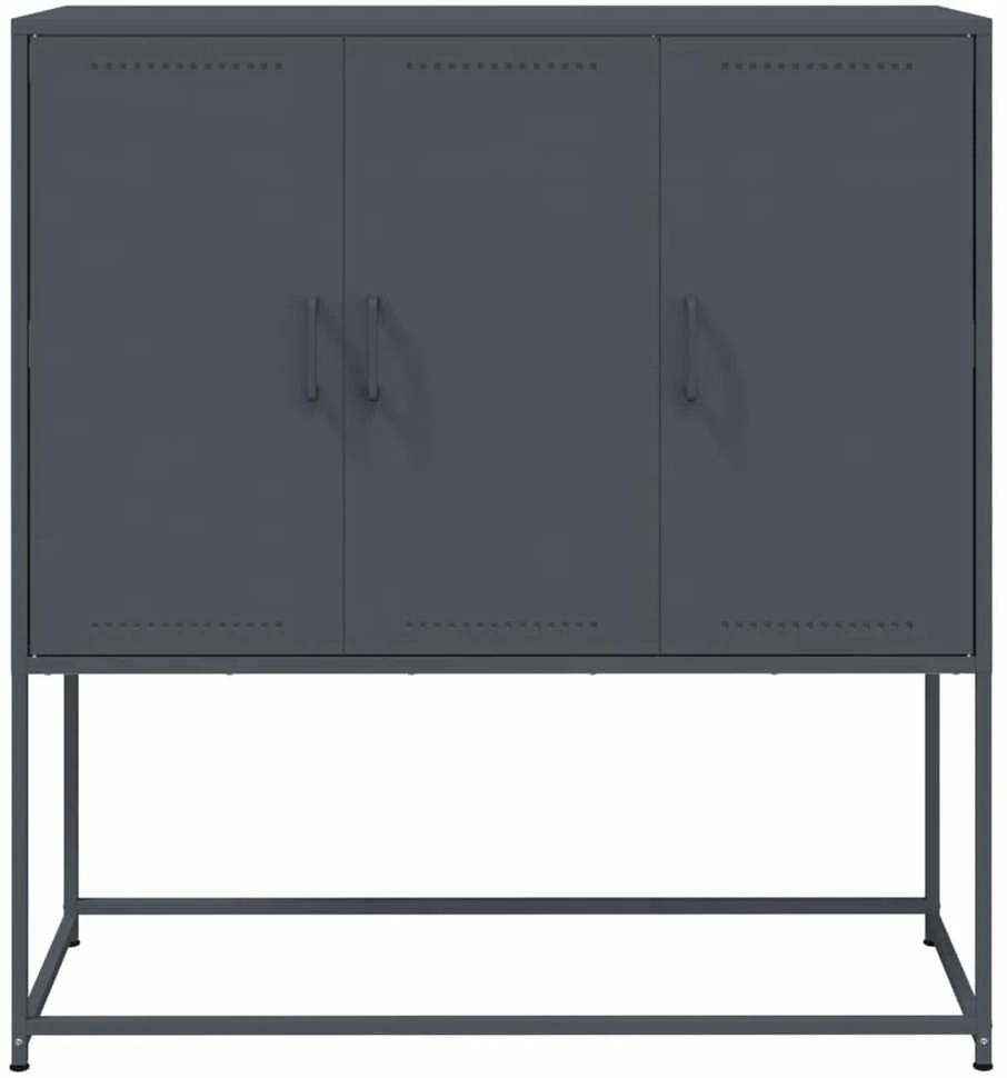 Komoda, antracito spalvos, 100,5x39x107cm, plienas