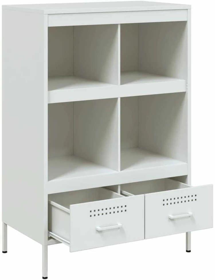 Komoda, baltos spalvos, 68x39x101,5cm, plienas