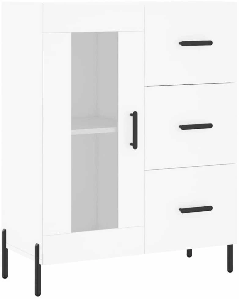 Komoda, baltos spalvos, 69,5x34x180cm, apdirbta mediena