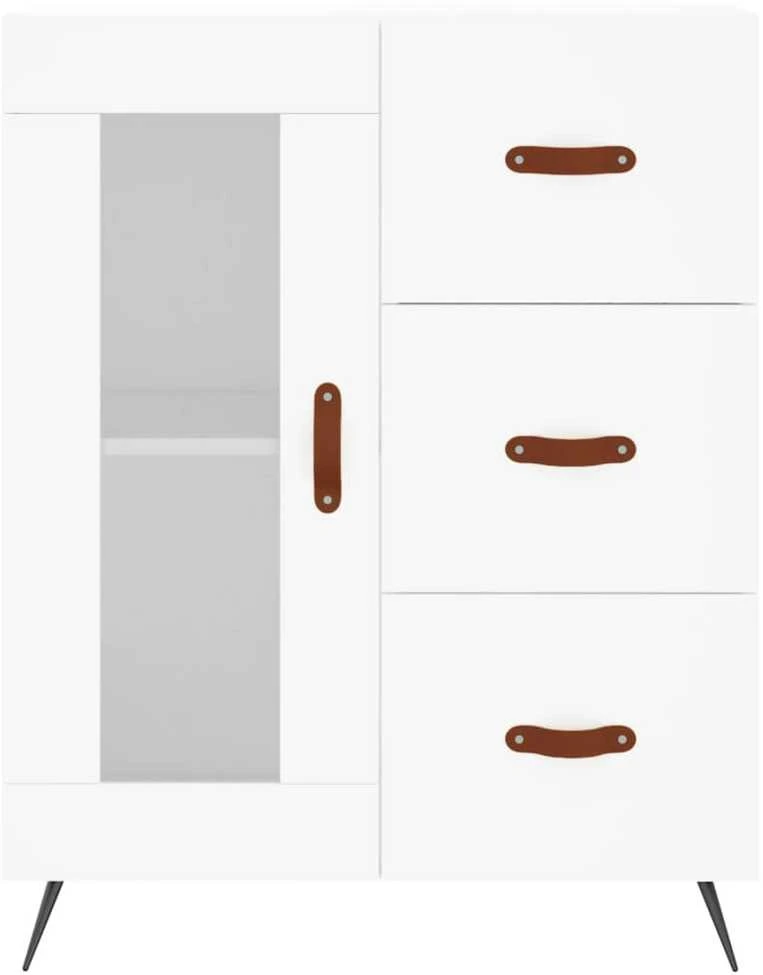 Komoda, baltos spalvos, 69,5x34x180cm, apdirbta mediena