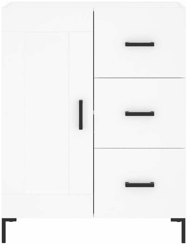 Komoda, baltos spalvos, 69,5x34x180cm, apdirbta mediena