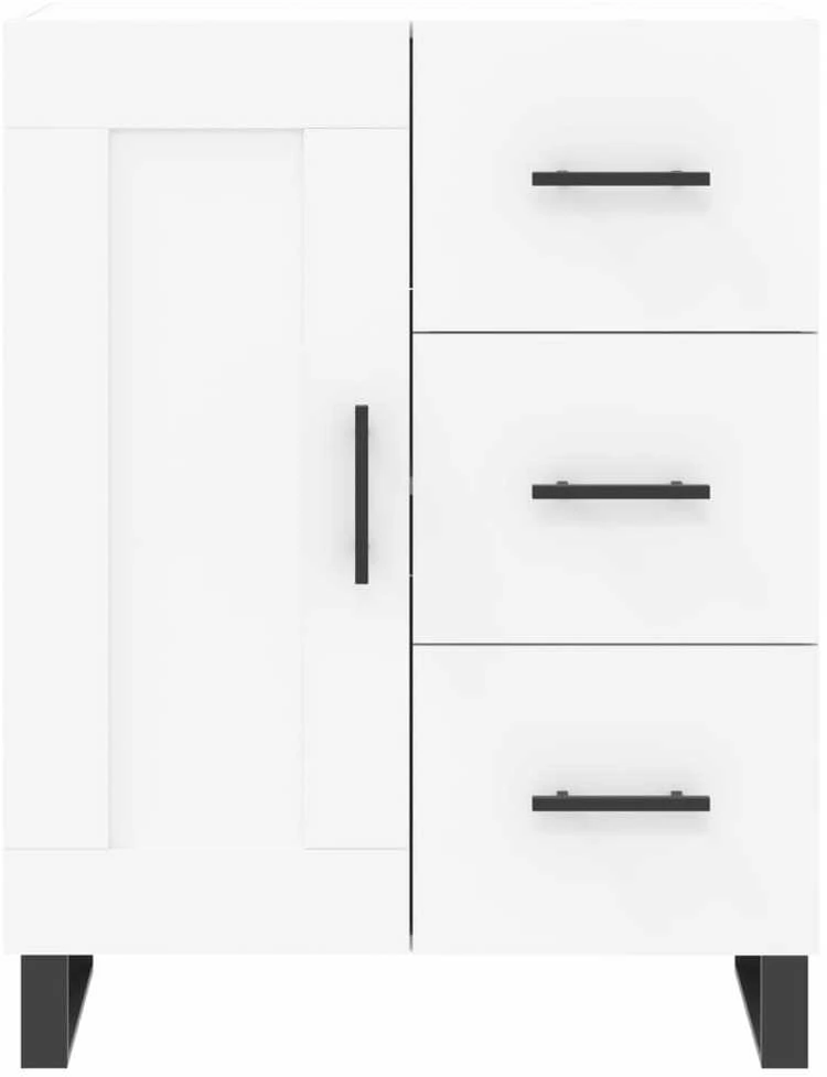 Komoda, baltos spalvos, 69,5x34x180cm, apdirbta mediena