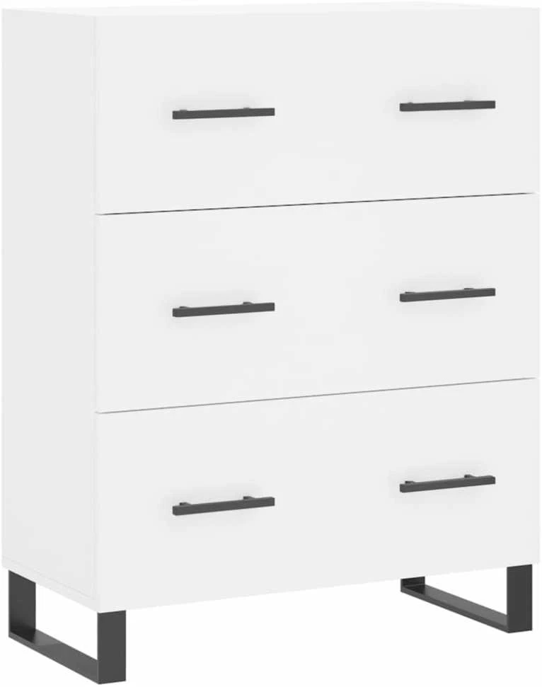 Komoda, baltos spalvos, 69,5x34x180cm, apdirbta mediena