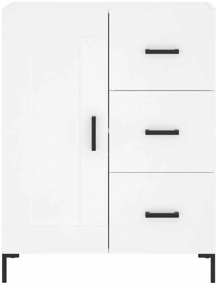 Komoda, baltos spalvos, 69,5x34x180cm, apdirbta mediena