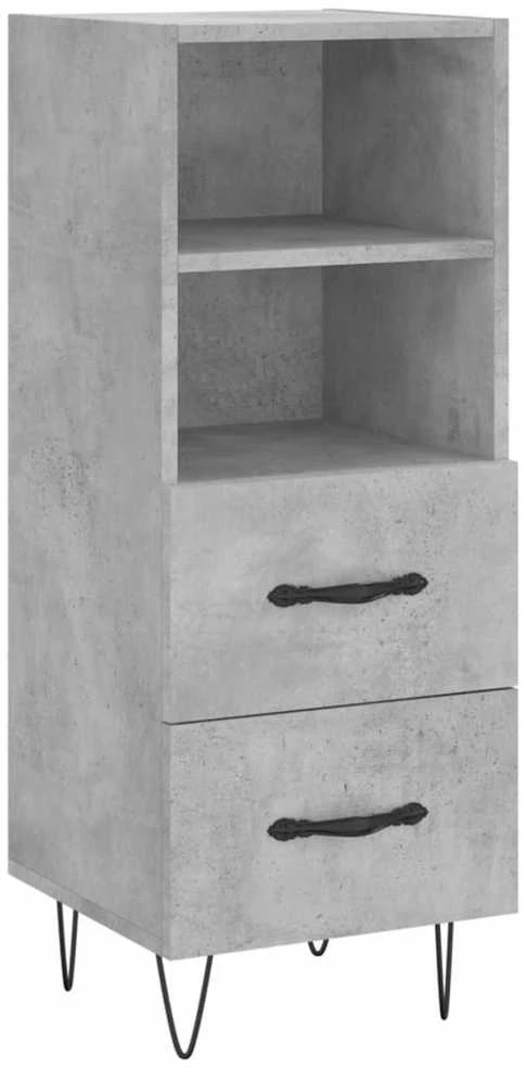 Komoda, betono pilkos spalvos, 34,5x34x180cm, apdirbta mediena