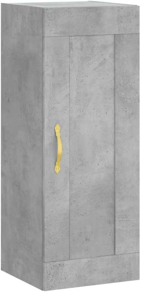 Komoda, betono pilkos spalvos, 34,5x34x180cm, apdirbta mediena