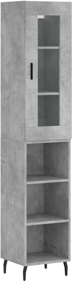 Komoda, betono pilkos spalvos, 34,5x34x180cm, apdirbta mediena