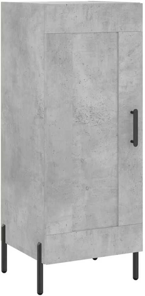 Komoda, betono pilkos spalvos, 34,5x34x180cm, apdirbta mediena