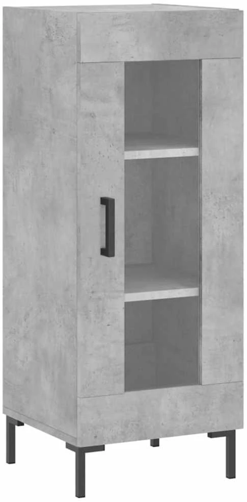 Komoda, betono pilkos spalvos, 34,5x34x180cm, apdirbta mediena
