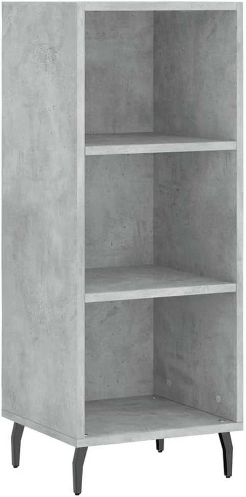 Komoda, betono pilkos spalvos, 34,5x34x180cm, apdirbta mediena