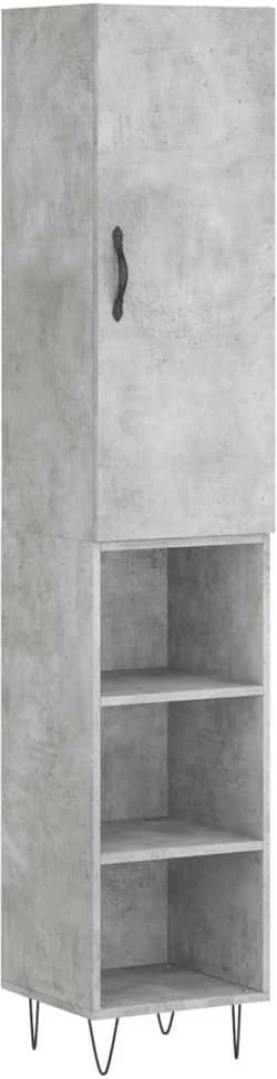 Komoda, betono pilkos spalvos, 34,5x34x180cm, apdirbta mediena