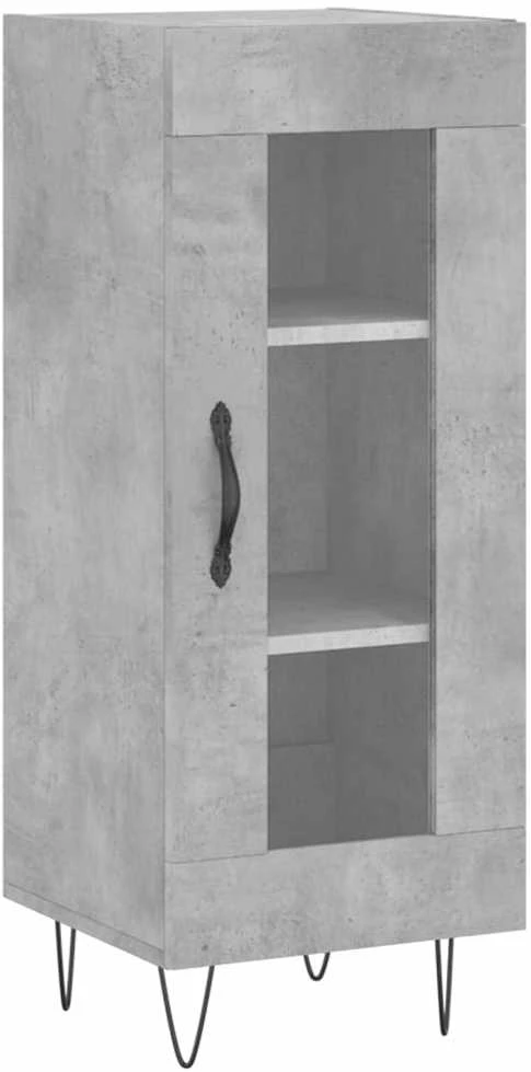 Komoda, betono pilkos spalvos, 34,5x34x180cm, apdirbta mediena