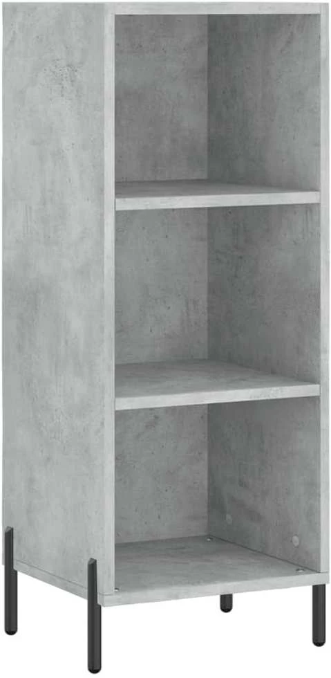 Komoda, betono pilkos spalvos, 34,5x34x180cm, apdirbta mediena