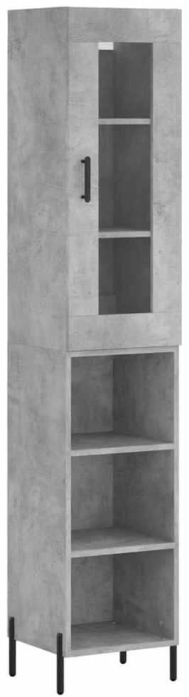 Komoda, betono pilkos spalvos, 34,5x34x180cm, apdirbta mediena
