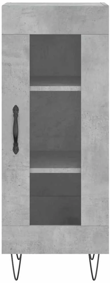 Komoda, betono pilkos spalvos, 34,5x34x180cm, apdirbta mediena