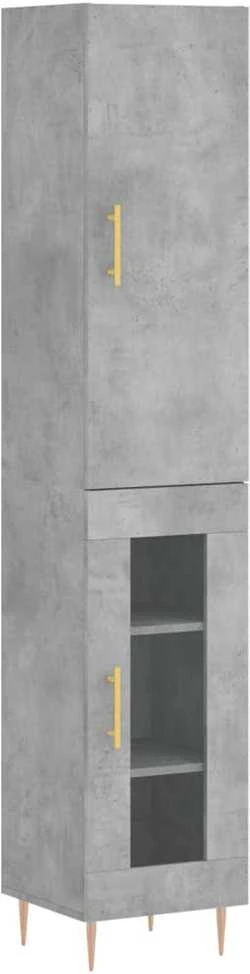 Komoda, betono pilkos spalvos, 34,5x34x180cm, apdirbta mediena