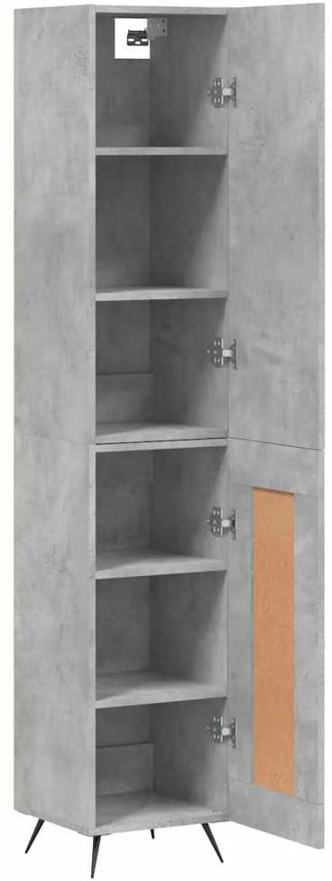 Komoda, betono pilkos spalvos, 34,5x34x180cm, apdirbta mediena