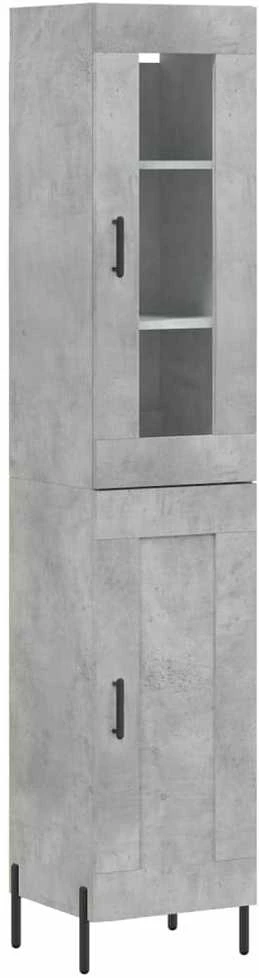 Komoda, betono pilkos spalvos, 34,5x34x180cm, apdirbta mediena