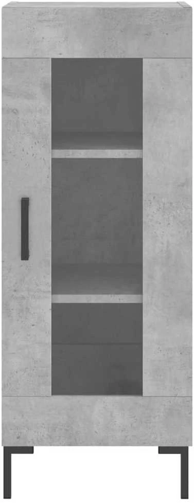 Komoda, betono pilkos spalvos, 34,5x34x180cm, apdirbta mediena