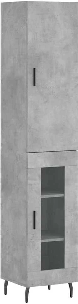 Komoda, betono pilkos spalvos, 34,5x34x180cm, apdirbta mediena