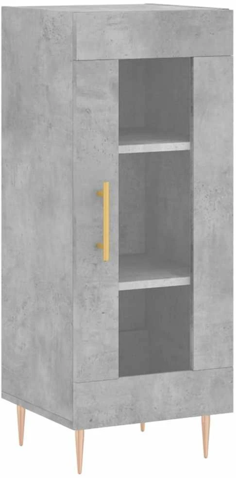 Komoda, betono pilkos spalvos, 34,5x34x180cm, apdirbta mediena