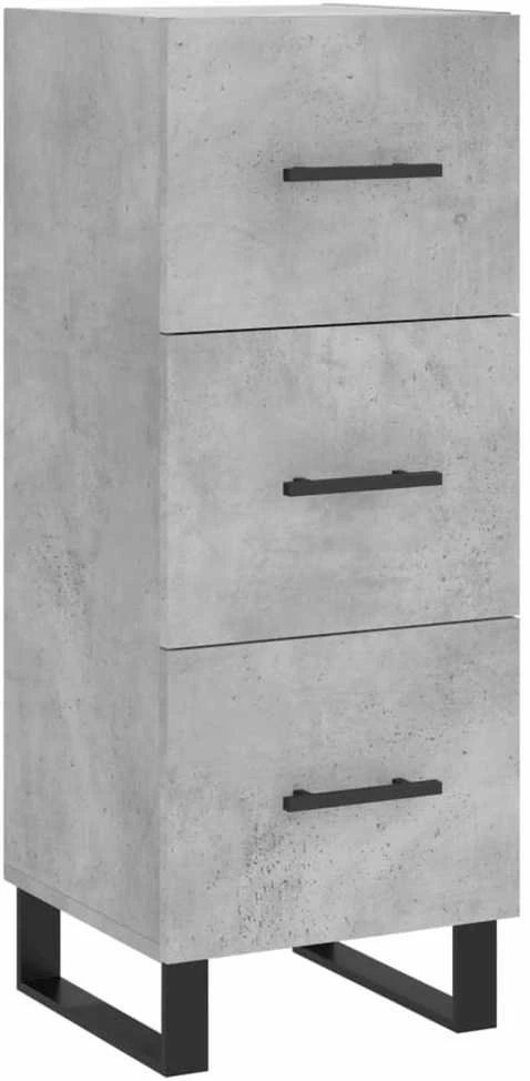 Komoda, betono pilkos spalvos, 34,5x34x180cm, apdirbta mediena