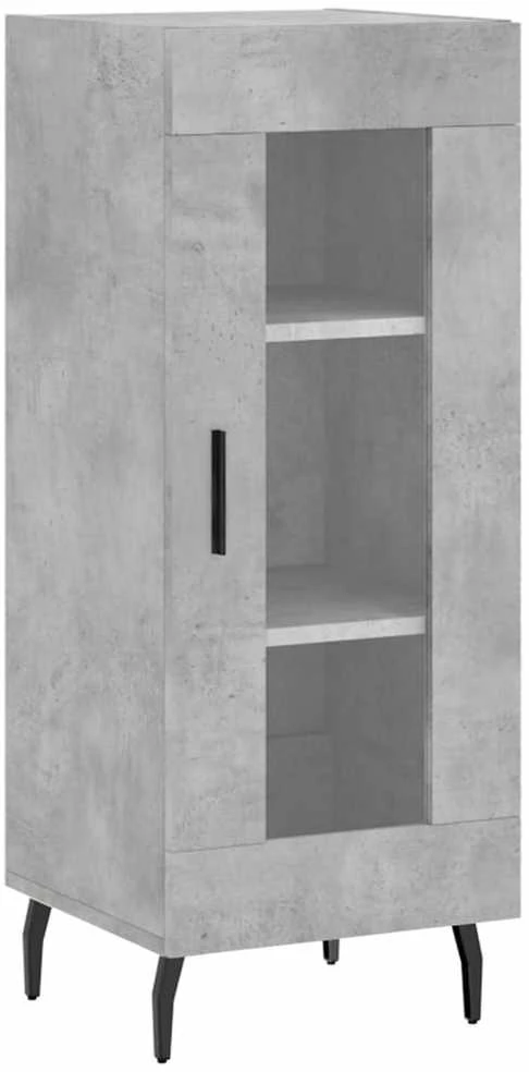 Komoda, betono pilkos spalvos, 34,5x34x180cm, apdirbta mediena