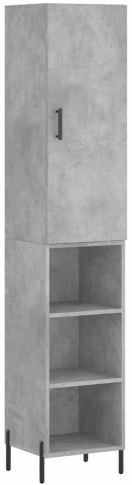 Komoda, betono pilkos spalvos, 34,5x34x180cm, apdirbta mediena