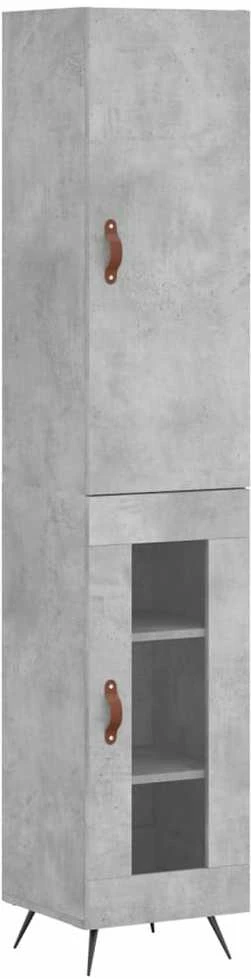 Komoda, betono pilkos spalvos, 34,5x34x180cm, apdirbta mediena