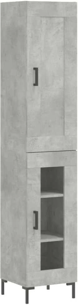 Komoda, betono pilkos spalvos, 34,5x34x180cm, apdirbta mediena