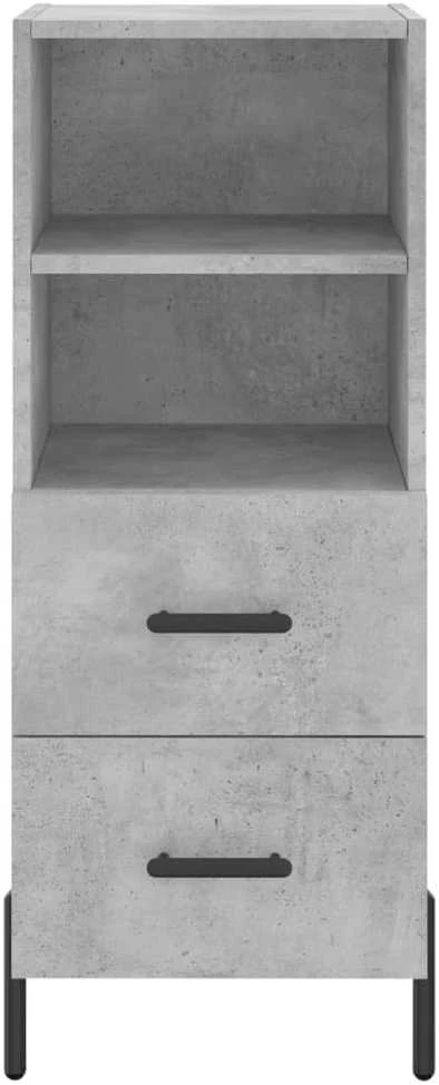 Komoda, betono pilkos spalvos, 34,5x34x180cm, apdirbta mediena
