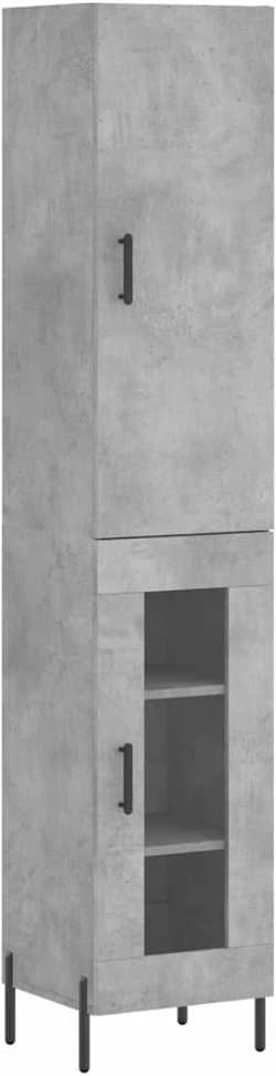 Komoda, betono pilkos spalvos, 34,5x34x180cm, apdirbta mediena