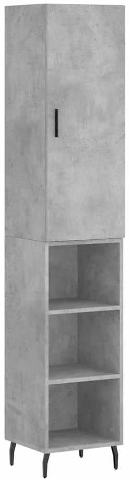 Komoda, betono pilkos spalvos, 34,5x34x180cm, apdirbta mediena