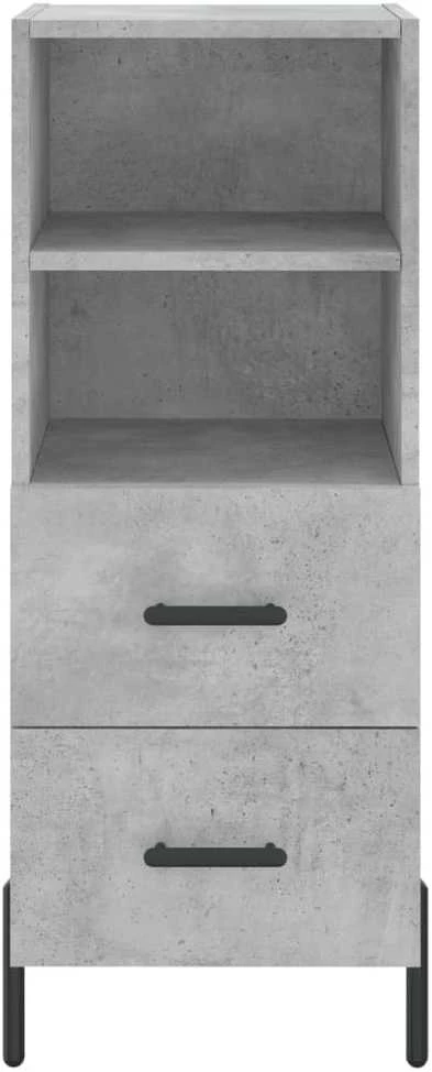 Komoda, betono pilkos spalvos, 34,5x34x180cm, apdirbta mediena