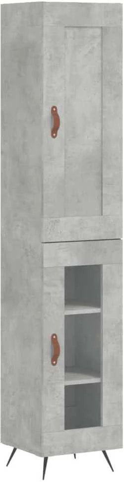 Komoda, betono pilkos spalvos, 34,5x34x180cm, apdirbta mediena