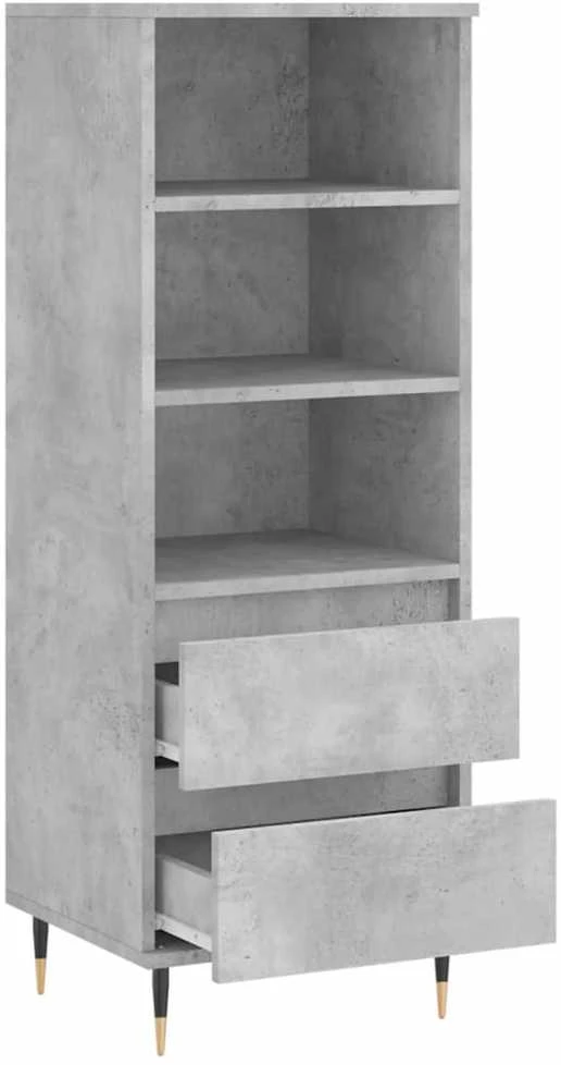 Komoda, betono pilkos spalvos, 40x36x110cm, apdirbta mediena