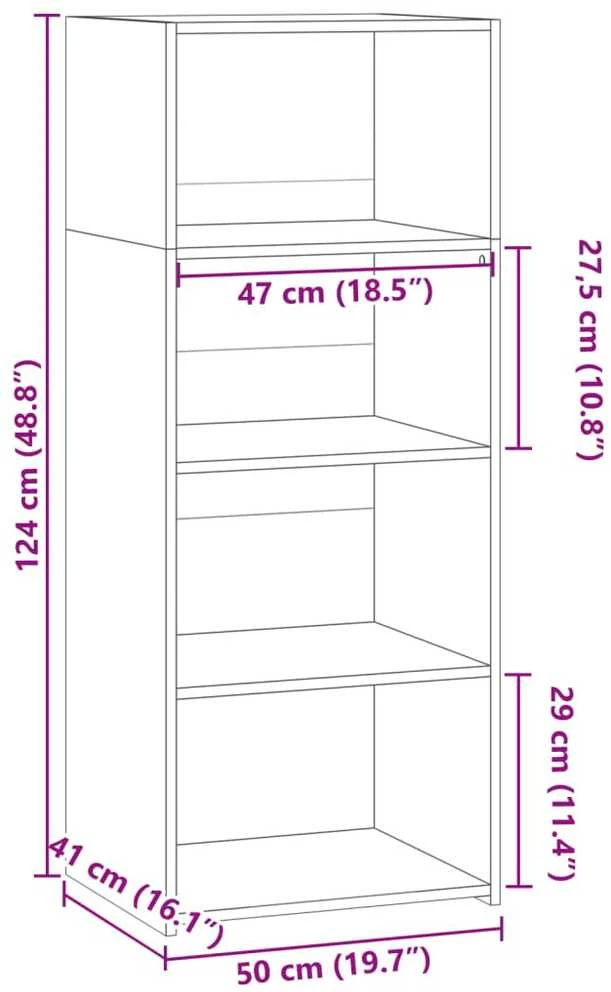 Komoda, betono pilkos spalvos, 50x41x124cm, apdirbta mediena