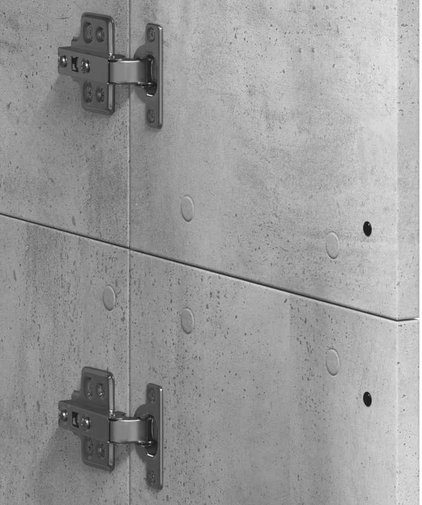 Komoda, betono pilkos spalvos, 60x35x180cm, apdirbta mediena