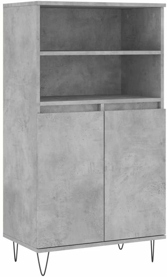 Komoda, betono pilkos spalvos, 60x36x110cm, apdirbta mediena