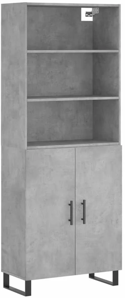 Komoda, betono pilkos spalvos, 69,5x34x180cm, apdirbta mediena