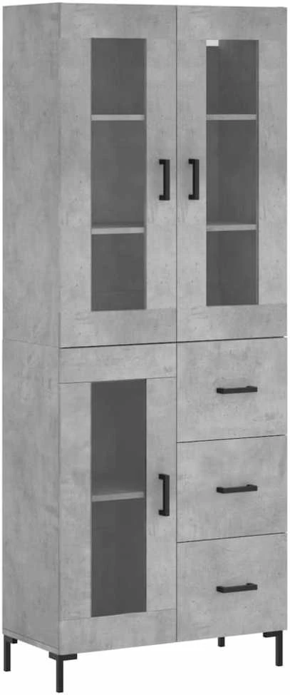 Komoda, betono pilkos spalvos, 69,5x34x180cm, apdirbta mediena