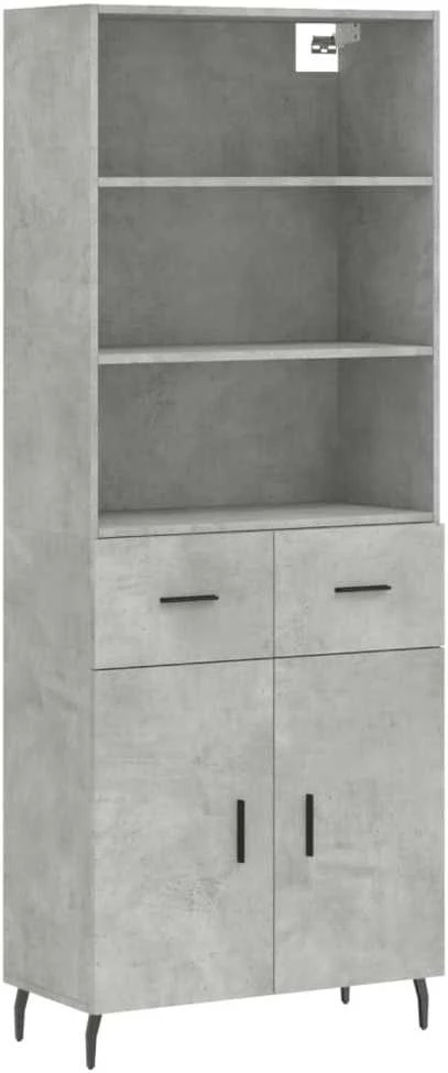 Komoda, betono pilkos spalvos, 69,5x34x180cm, apdirbta mediena