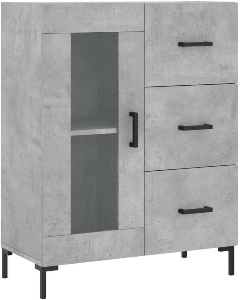 Komoda, betono pilkos spalvos, 69,5x34x180cm, apdirbta mediena