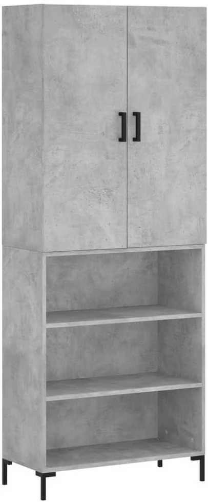 Komoda, betono pilkos spalvos, 69,5x34x180cm, apdirbta mediena