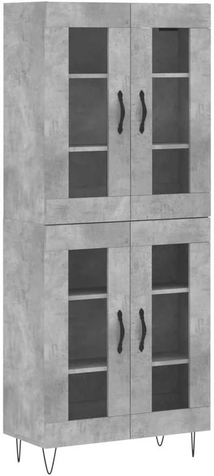 Komoda, betono pilkos spalvos, 69,5x34x180cm, apdirbta mediena